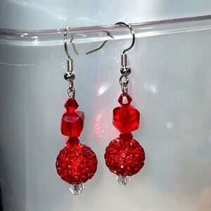 Pave Crystal Ball Drop Earrings